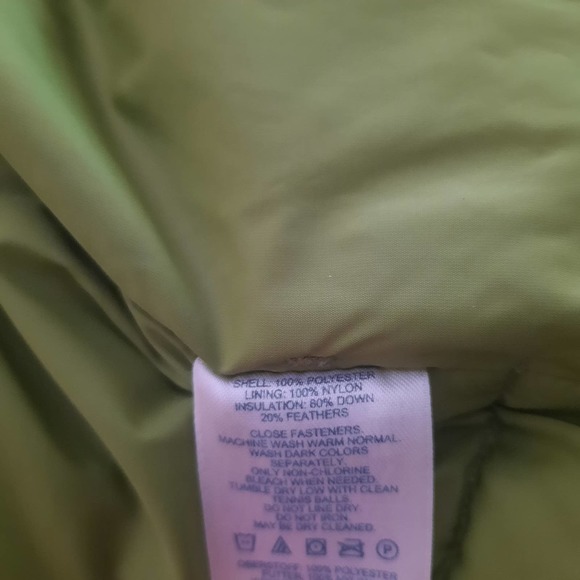 Lands End Womens Green Checked Down Blend Snap Vest Size XL - Picture 5 of 7